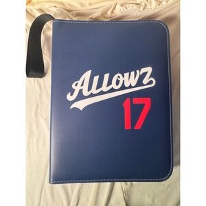 Allowz 17 Sports Trading Card Binder Zippered Album Navy Blue Collector Case